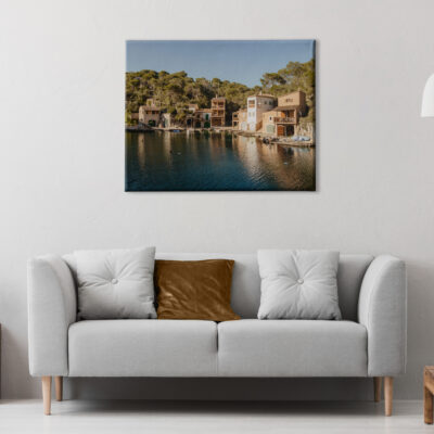 Grey Sofa With Pillow In Real Photo Of Bright Sitting Room Inter