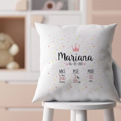 White Square Pillow In Kids Room. Blank Cushion Case Template For Your Graphic Design Presentation. Pillow Cover Mock Up For Print, Pattern, Personalized Illustration. Close Up. 3d Rendering.